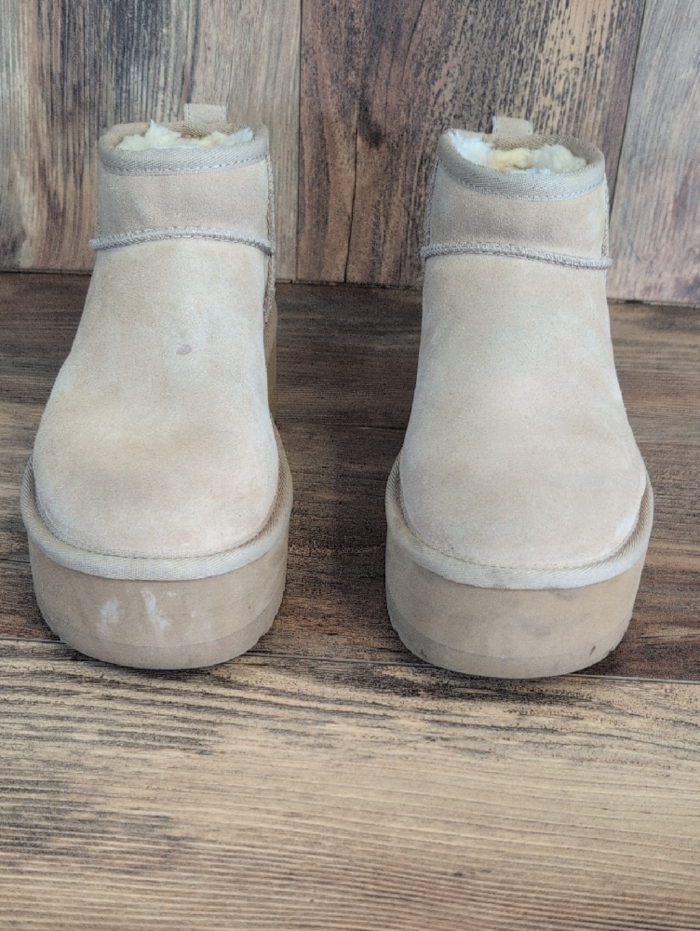 UGG Women's Classic Ultra Mini Platform Boots in Sand 7        R304 - Picture 6 of 10